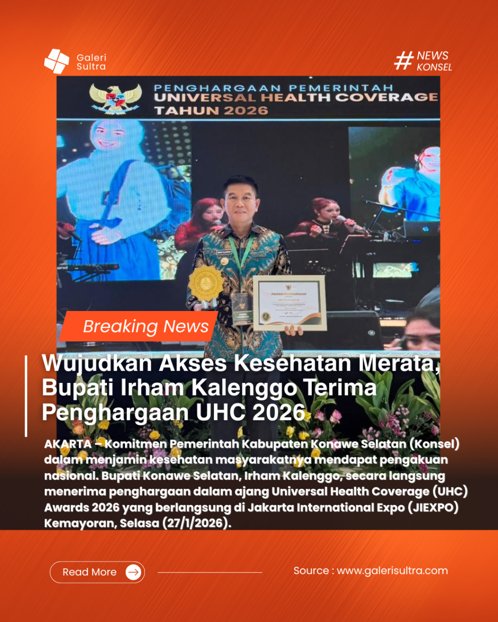 Orange Black and White Modern Breaking News Instagram Post